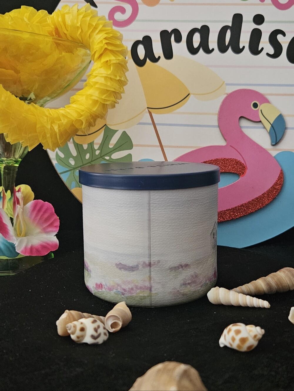 NWT Bath & Body Works Coastal Cottage 3-wick Candle - Blue, White - Picture 2 of 5